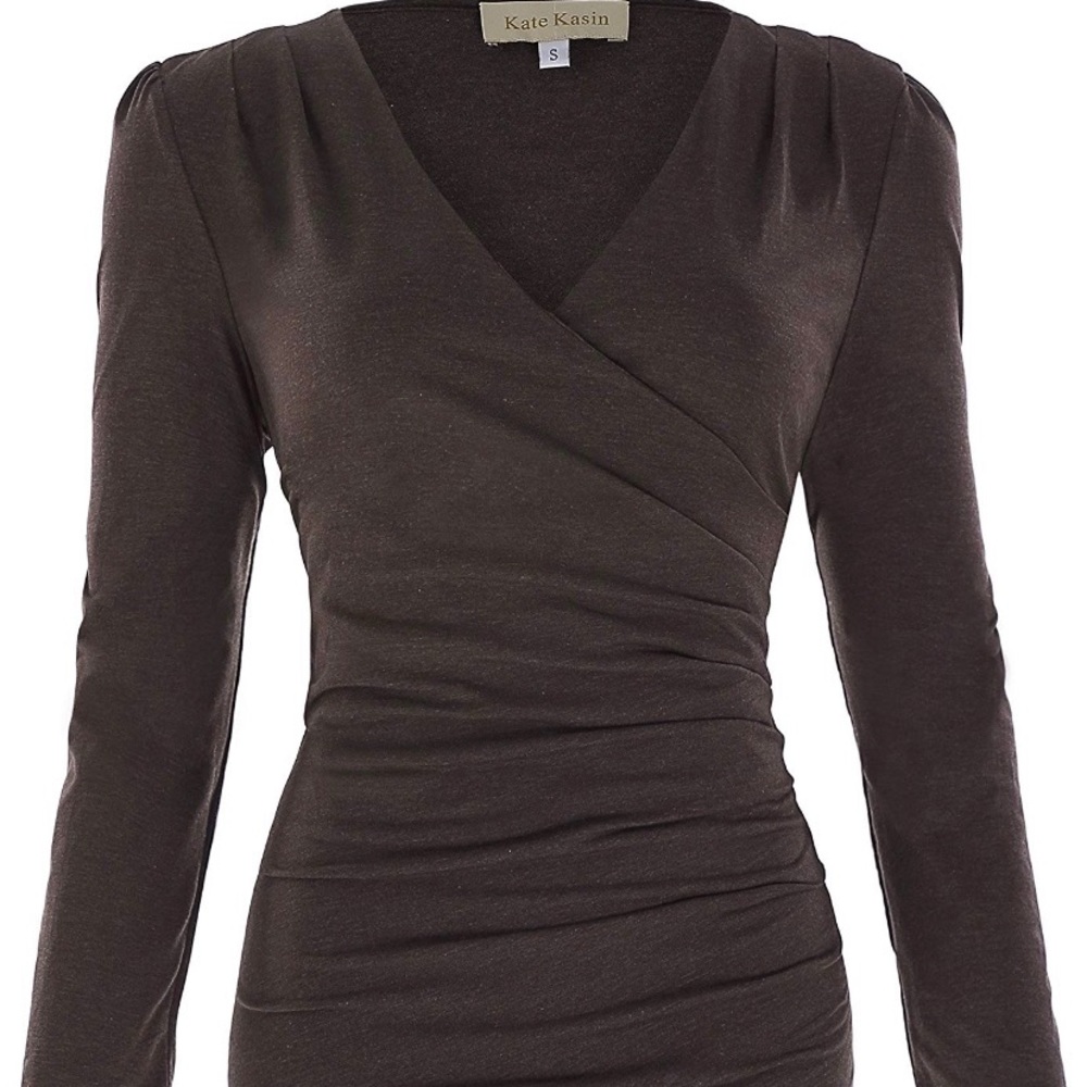 Cotton blend rouched wrap look tee
